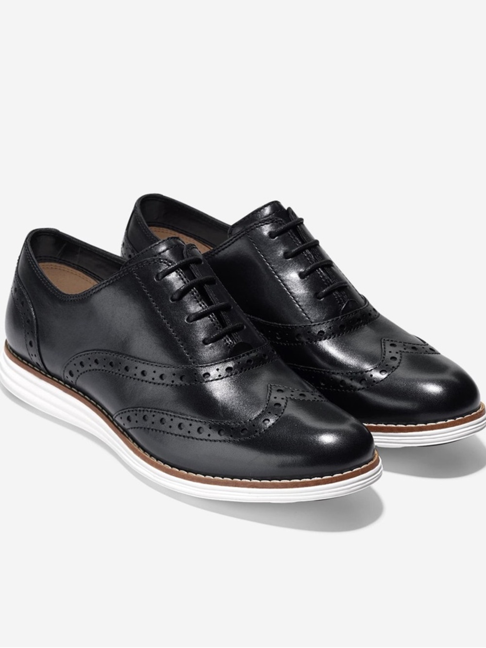 Cole Haan OriginalGrand Wingtip Oxford Black Leather Comfort Shoes Size 10B